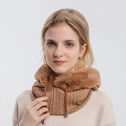 Solid Color Cold Protection Hooded Scarf - image 16