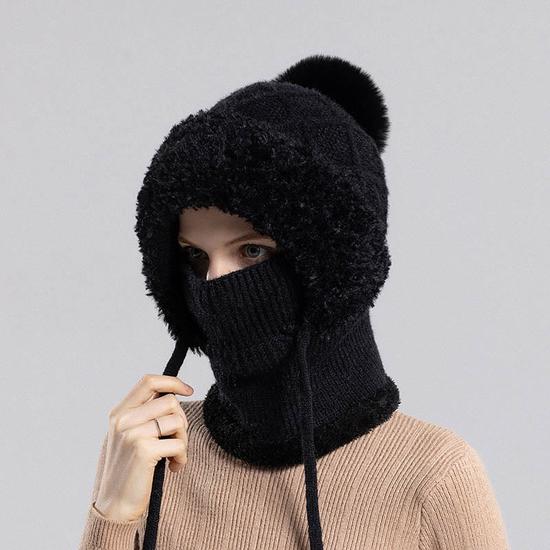 Drawstring Knit Hooded Scarf - image 1