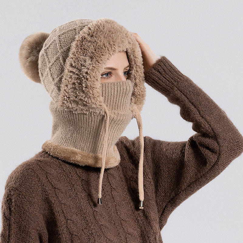 Drawstring Knit Hooded Scarf - image 7