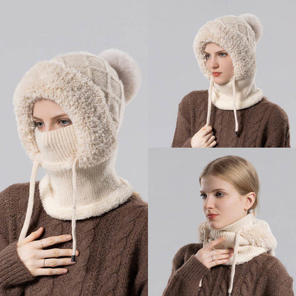Drawstring Knit Hooded Scarf - image 0