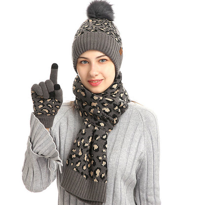 Leopard Gloves Beanie Scarf 3 In 1 Set - image 7