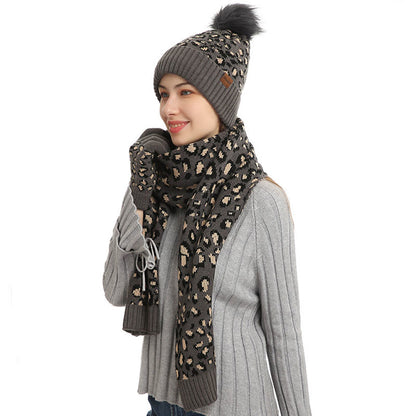 Leopard Gloves Beanie Scarf 3 In 1 Set - image 8