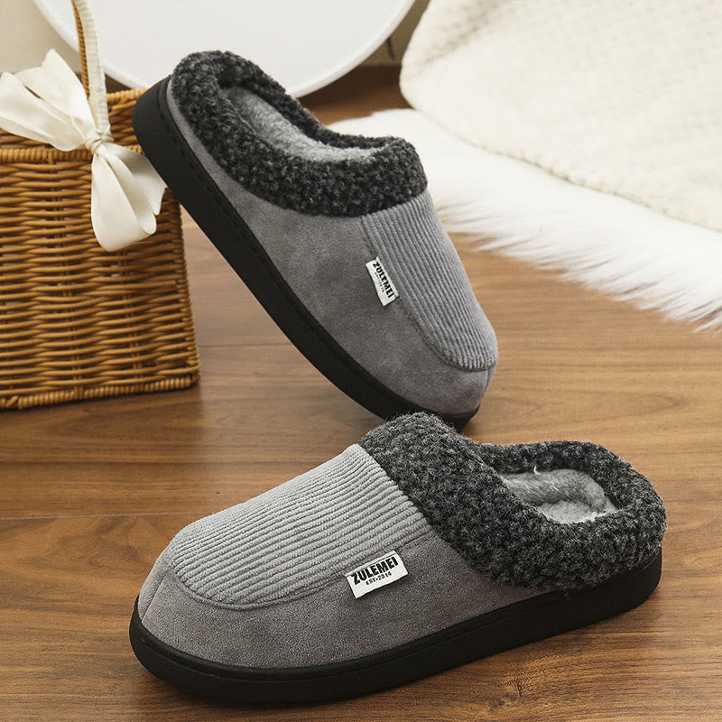 Plus Size Vertical Stripes Slippers - Grey - US 13-14 - image 2