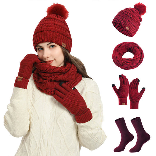 Winter Classic Gloves Beanie Scarf Socks 4 In 1 Set - image 0
