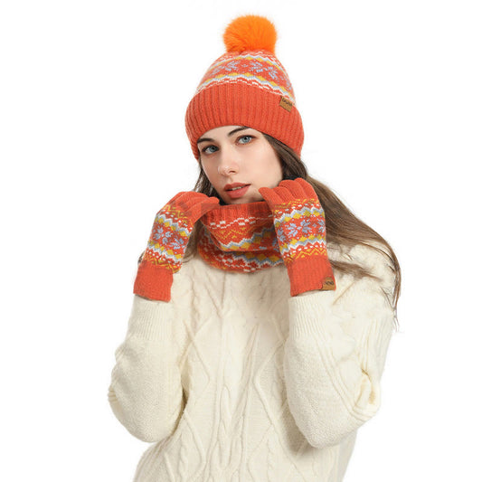 Snowflake Gloves Beanie Scarf 3 In 1 Set - image 0