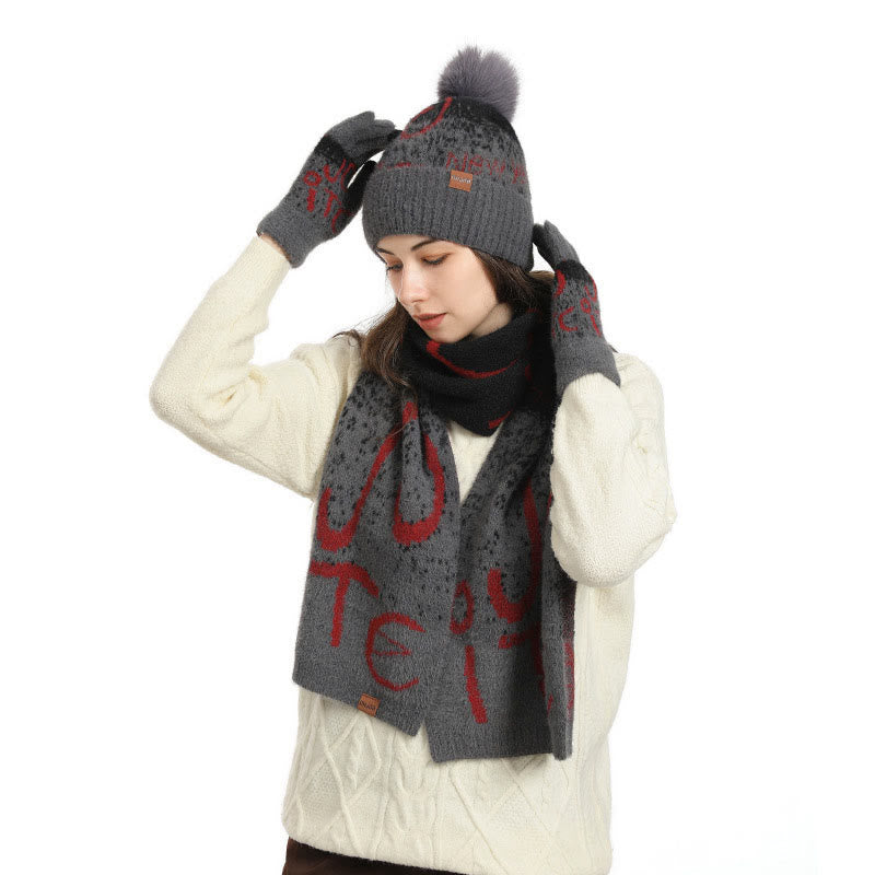 Alphabet Gloves Beanie Scarf 3 In 1 Set - image 1
