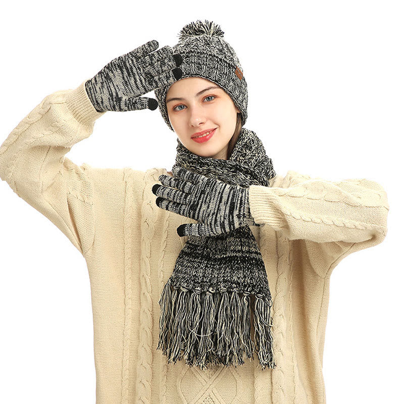 Classic Matching Gloves Beanie Scarf 3 In 1 Set - image 2