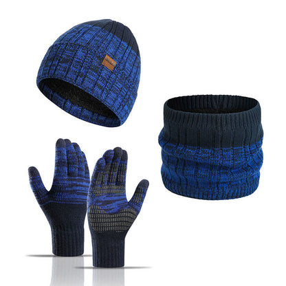 Outdoor Warmth Gloves Beanie Scarf 3 In 1 Set - Navy Blue - One Size - image 17