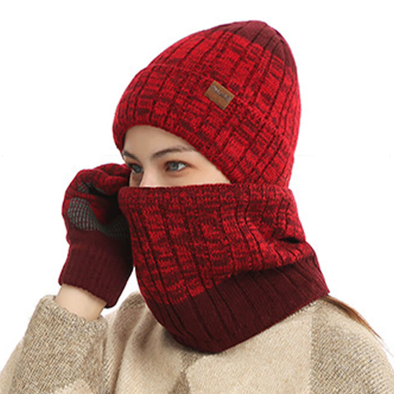 Outdoor Warmth Gloves Beanie Scarf 3 In 1 Set - image 3