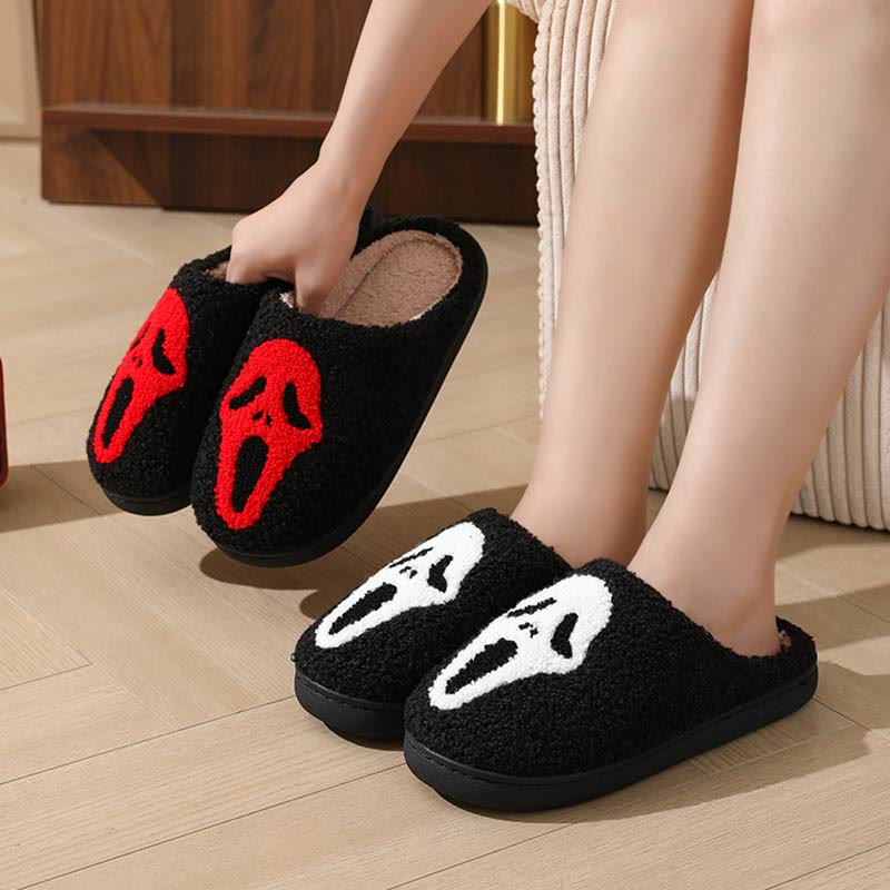 Plus Size Ghost Face Hand Heart Slippers - image 1