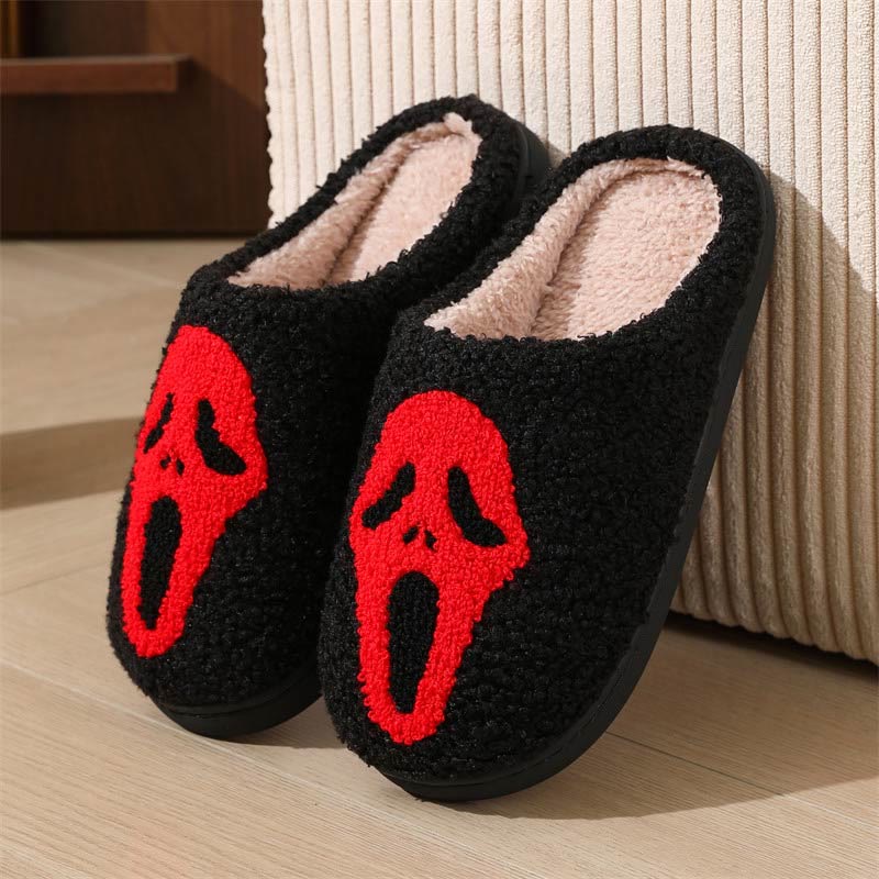 Plus Size Ghost Face Hand Heart Slippers - Red - EU44-45(US8.5-9) - image 13