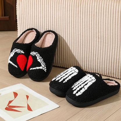 Plus Size Ghost Face Hand Heart Slippers - image 8
