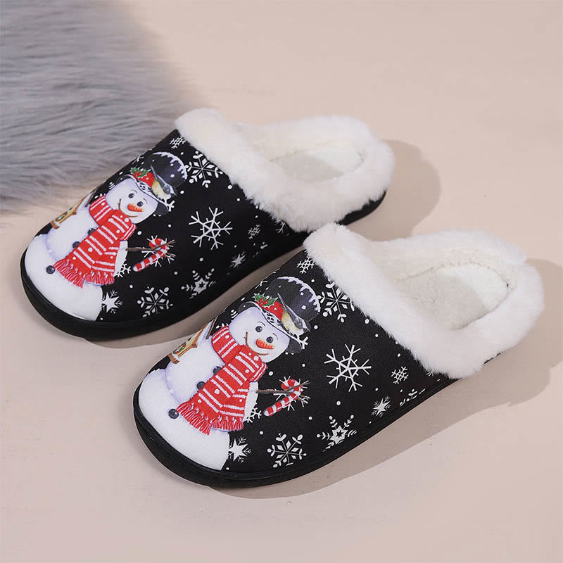 Plus Size Christmas Snowman Slippers - Black - EU43-44(US9-10) - image 0