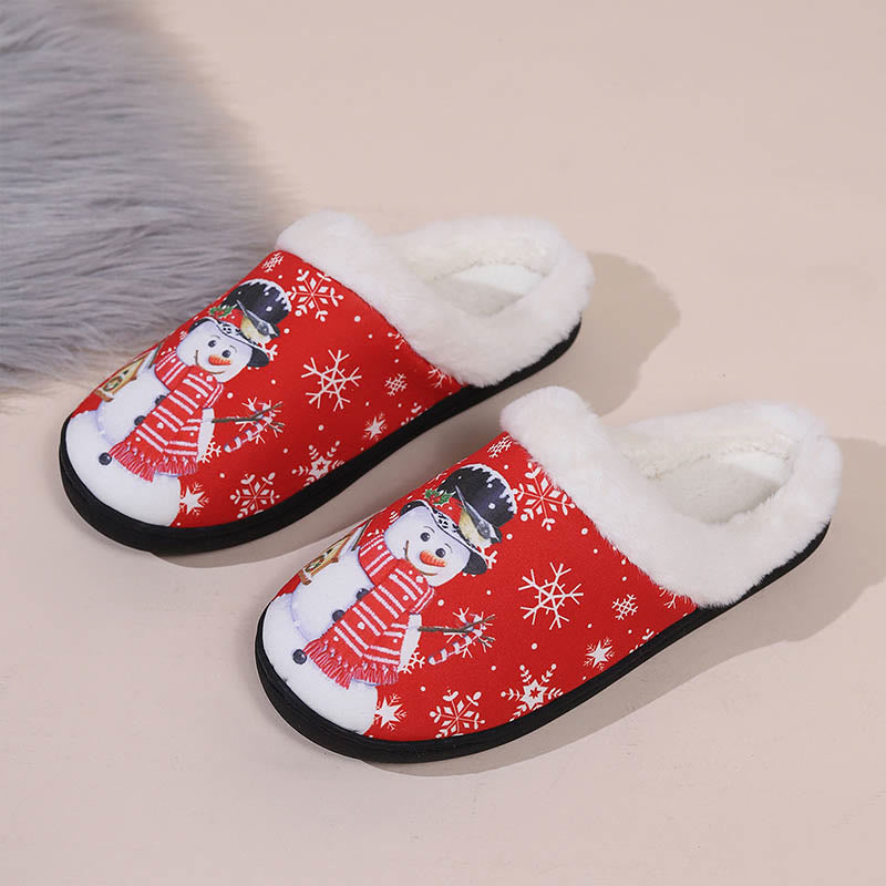 Plus Size Christmas Snowman Slippers - Red - EU43-44(US9-10) - image 1