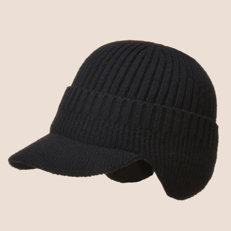 Warm Earflaps Beanie Hat Warmer - Black - One Size - image 5