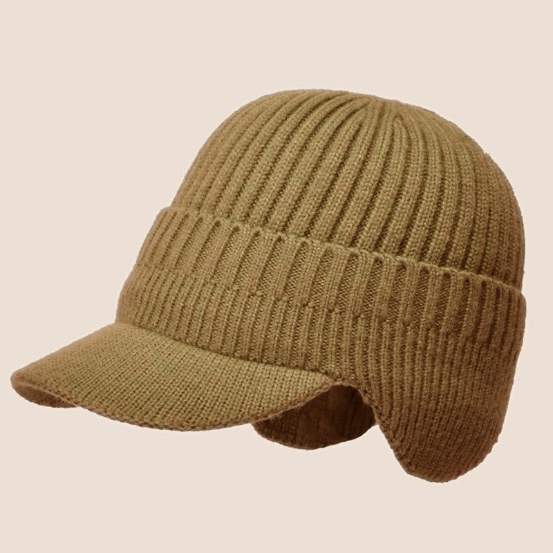 Warm Earflaps Beanie Hat Warmer - Khaki - One Size - image 9