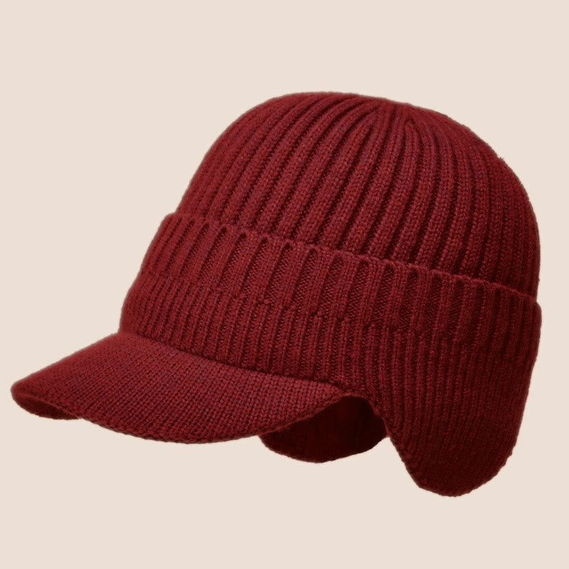 Warm Earflaps Beanie Hat Warmer - Wine - One Size - image 8
