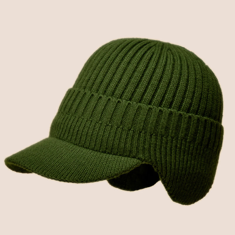 Warm Earflaps Beanie Hat Warmer - Army Green - One Size - image 7