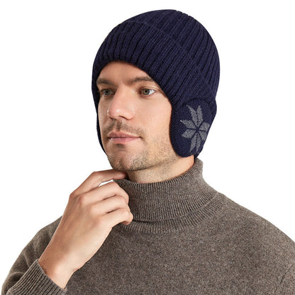 Snowflake Earflaps Beanie Hat Warmer - image 1