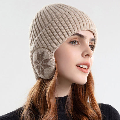 Snowflake Earflaps Beanie Hat Warmer - image 3