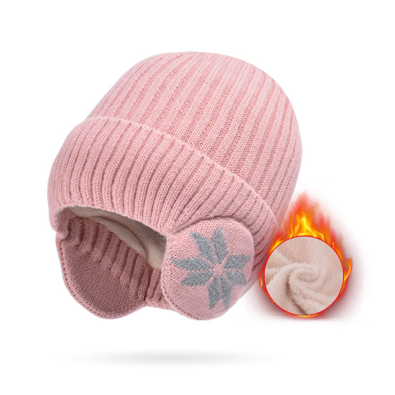 Snowflake Earflaps Beanie Hat Warmer - Pink - One Size - image 13