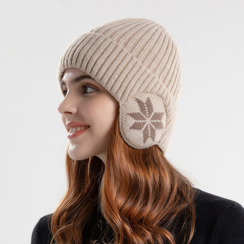Snowflake Earflaps Beanie Hat Warmer - image 2