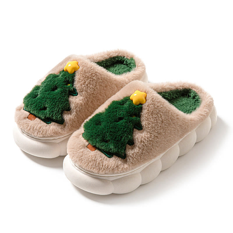 Plus Size Christmas Tree Slippers - Khaki - EU44-45(US10-11) - image 7
