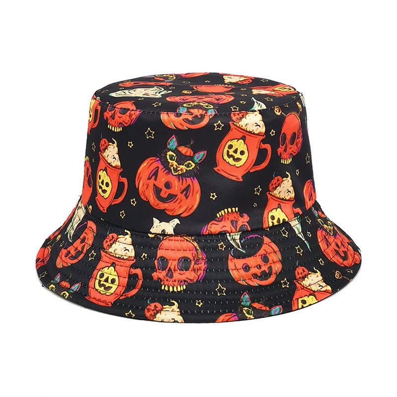 Plus Size Crazy Pumpkin Bucket Hat - Black - One Size - image 0