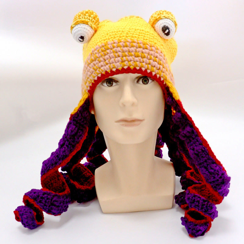 Plus Size Colorful Octopus Tentacle Beanie - Light Yellow - One Size - Hat - image 16