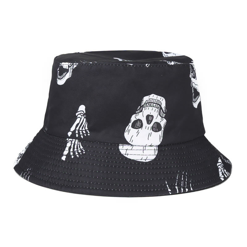 Plus Size Skull Bat Bucket Hat - Black - One Size - image 1
