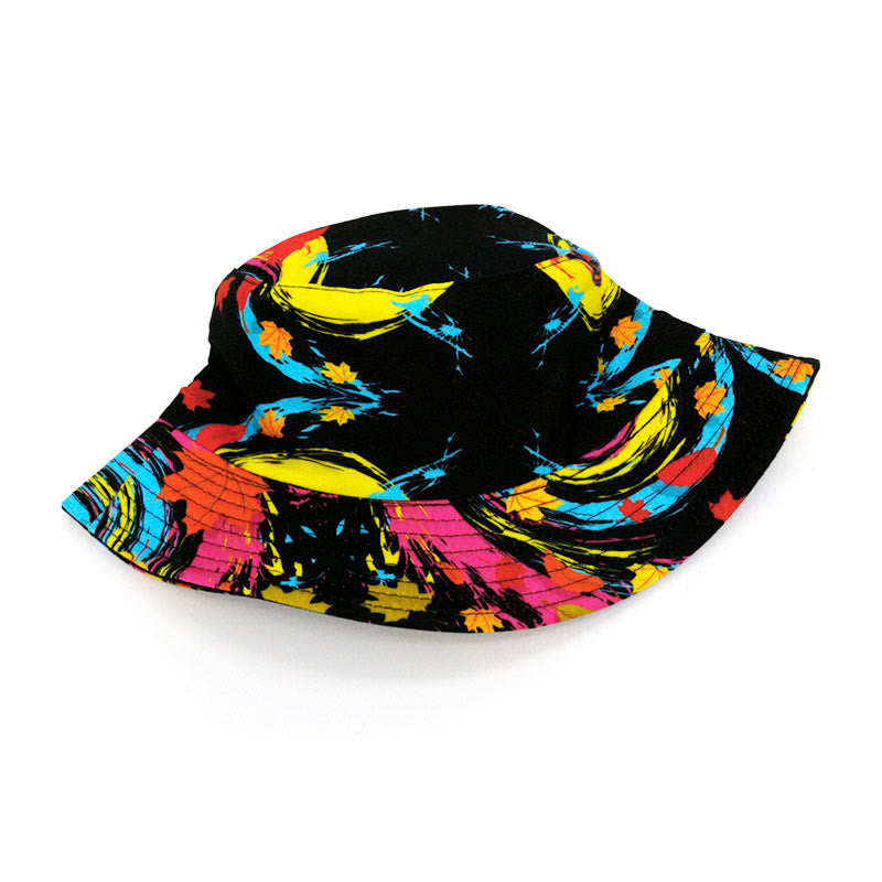 Plus Size Leaves Tie Dye Bucket Hat - B - One Size - image 1