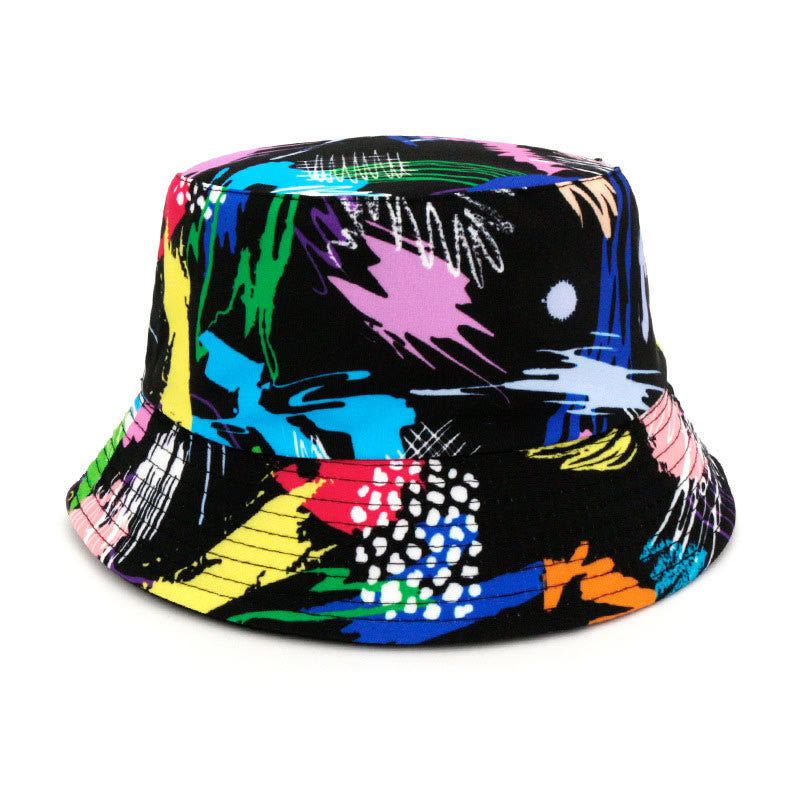 Plus Size Leaves Tie Dye Bucket Hat - A - One Size - image 0
