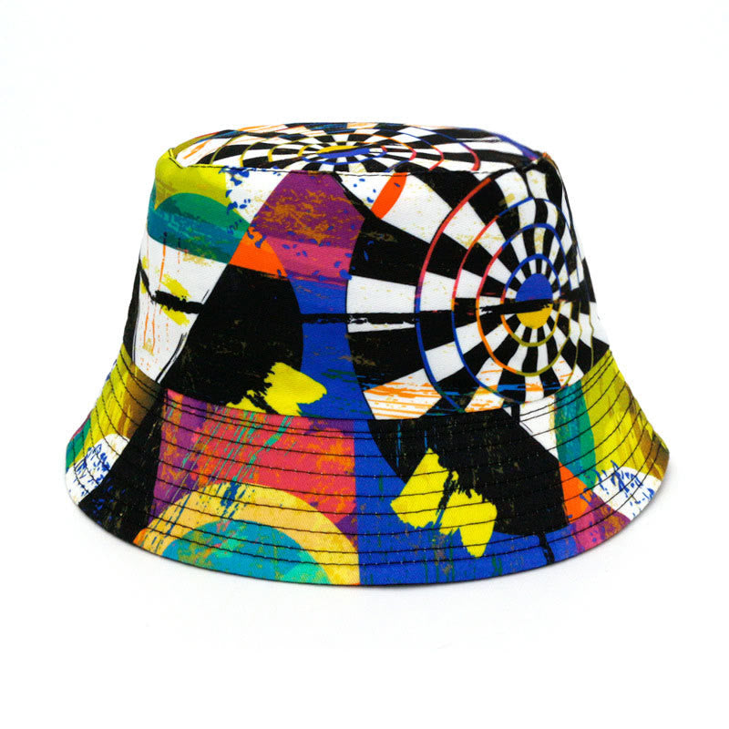 Plus Size Leaves Tie Dye Bucket Hat - C - One Size - image 2