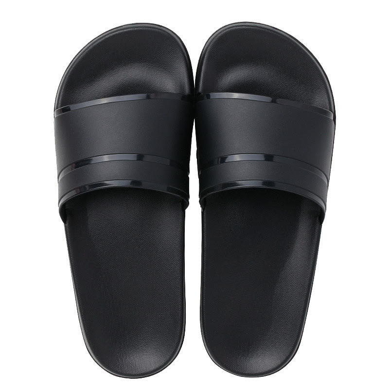 Plus Size Non Slip Solid Color Slides - Black - EU46-47(US12-12.5) - image 5