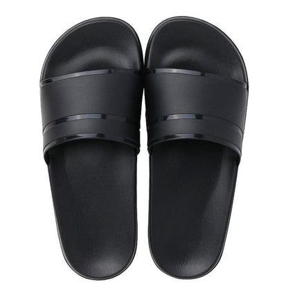 Plus Size Non Slip Solid Color Slides - Black - EU46-47(US12-12.5) - image 5