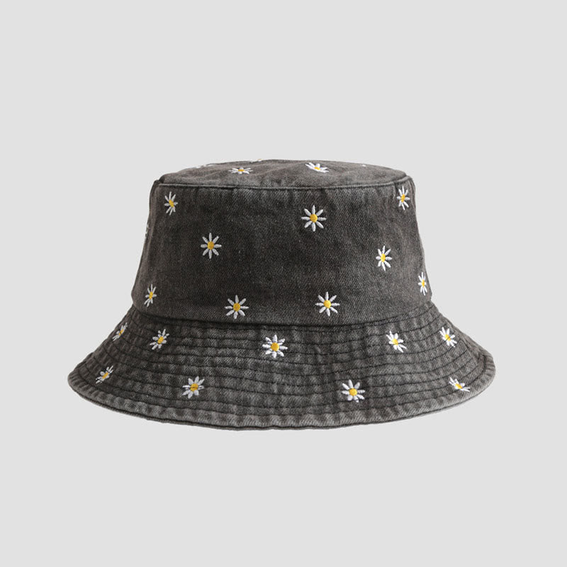 Plus Size Daisy Bucket Hat - Black - One Size - image 1