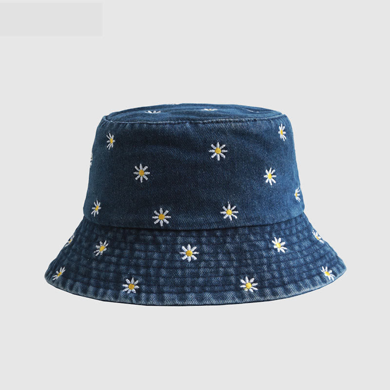 Plus Size Daisy Bucket Hat - Dark Blue - One Size - image 0