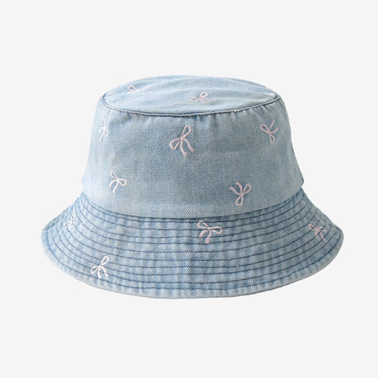 Plus Size Bow Bucket Hat - Light Blue - One Size - image 0