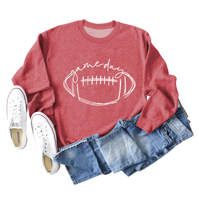 Plus Size White Rugby Print Sweatshirt - Red - 2XL - image 5