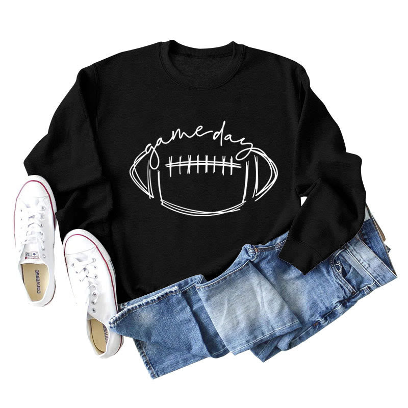 Plus Size Black Game Day Print Sweatshirt - image 8
