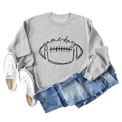 Plus Size Black Game Day Print Sweatshirt - Grey - 2XL - image 7