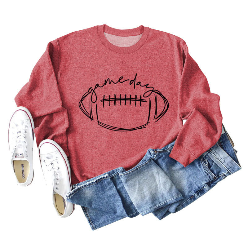 Plus Size Black Game Day Print Sweatshirt - Red - 2XL - image 9