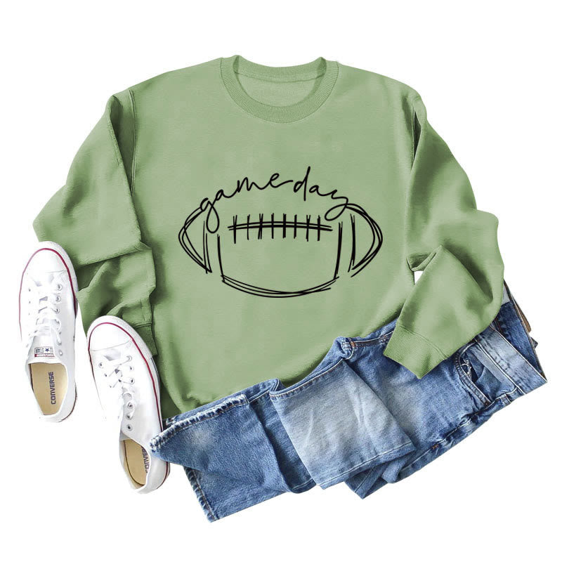 Plus Size Black Game Day Print Sweatshirt - Olive Green - 2XL - image 1