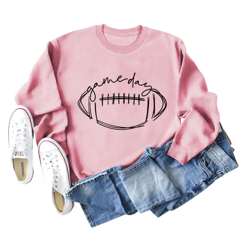 Plus Size Black Game Day Print Sweatshirt - Light Pink - 2XL - image 6