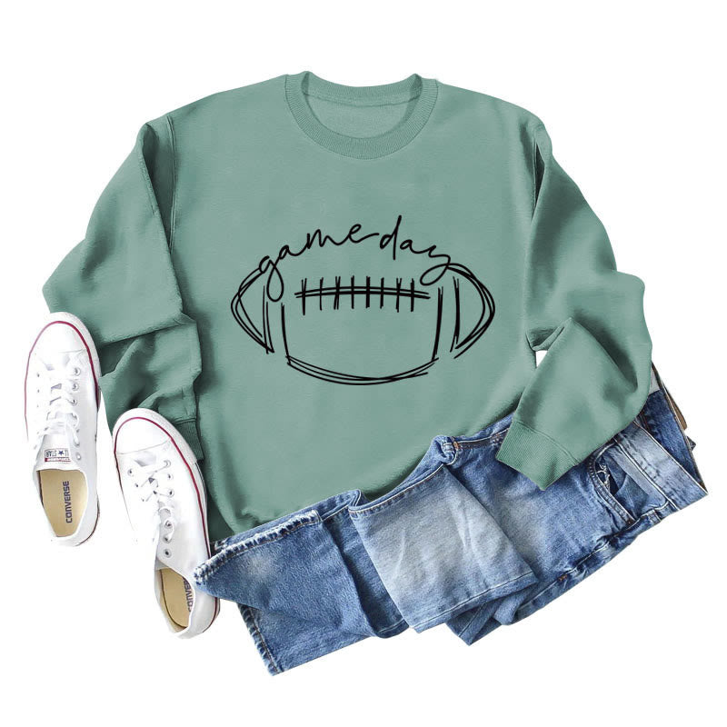Plus Size Black Game Day Print Sweatshirt - Light Green - 2XL - image 5