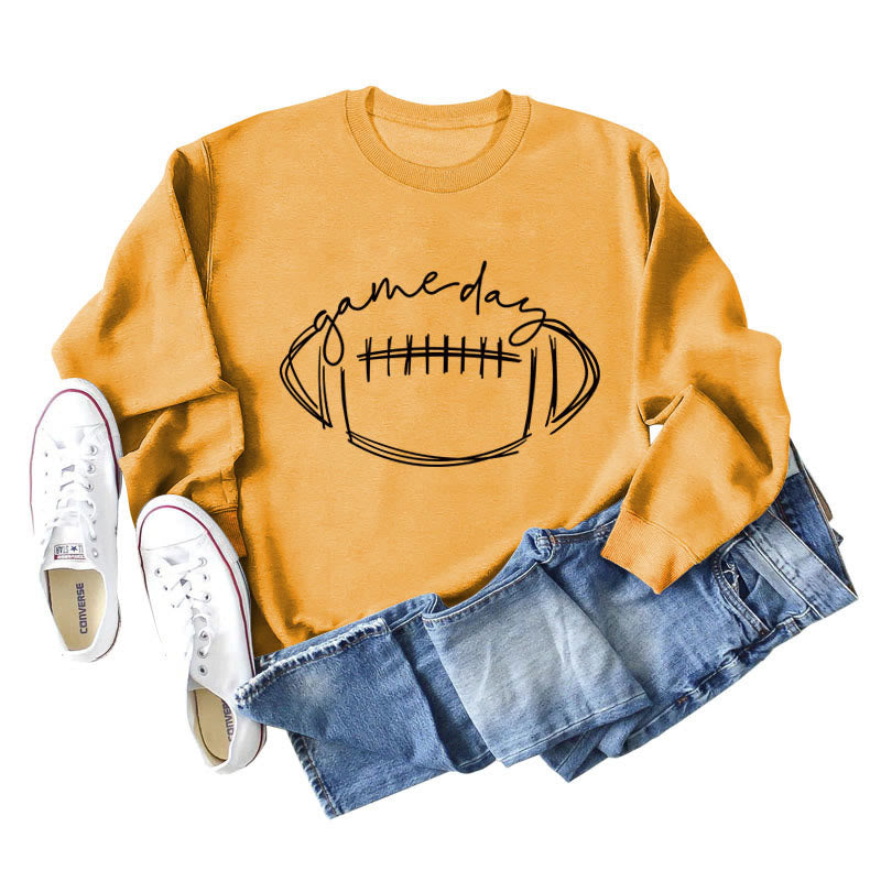 Plus Size Black Game Day Print Sweatshirt - Yellow - 2XL - image 10