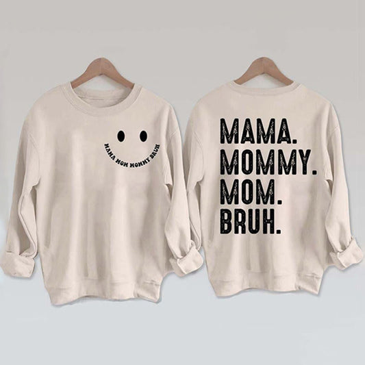 Plus Size Mom Print Sweatshirt - Beige - 3XL - image 0