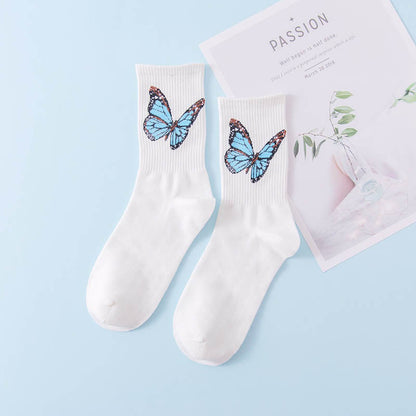 Butterfly Crew Socks(6 Pairs) - White - EU36-40(US3-7) - image 7
