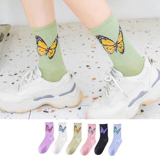 Butterfly Crew Socks(6 Pairs) - image 0