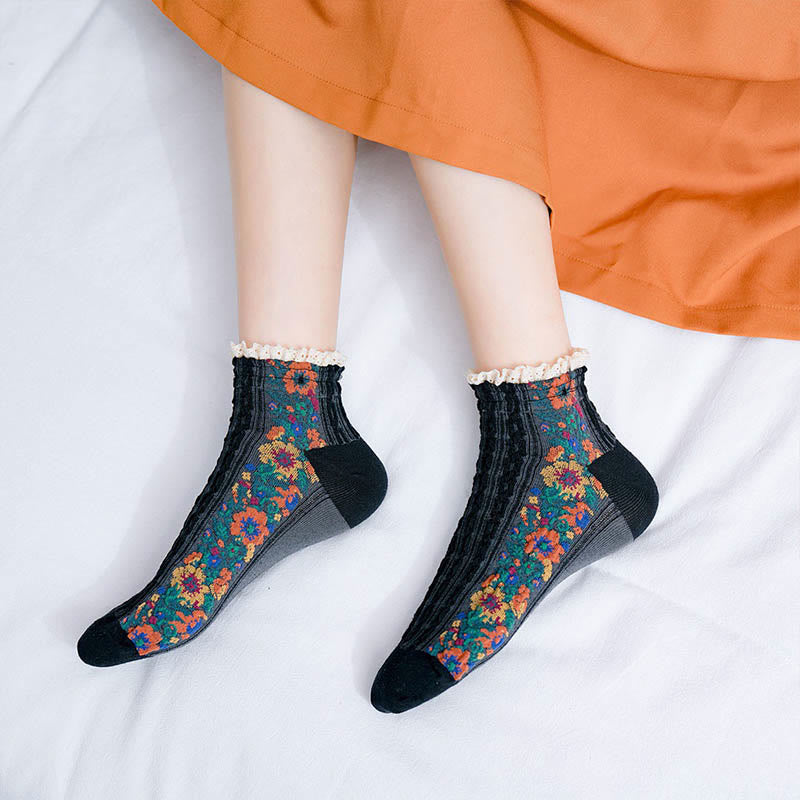 Vintage Lace Ankle Socks(5 Pairs) - image 5